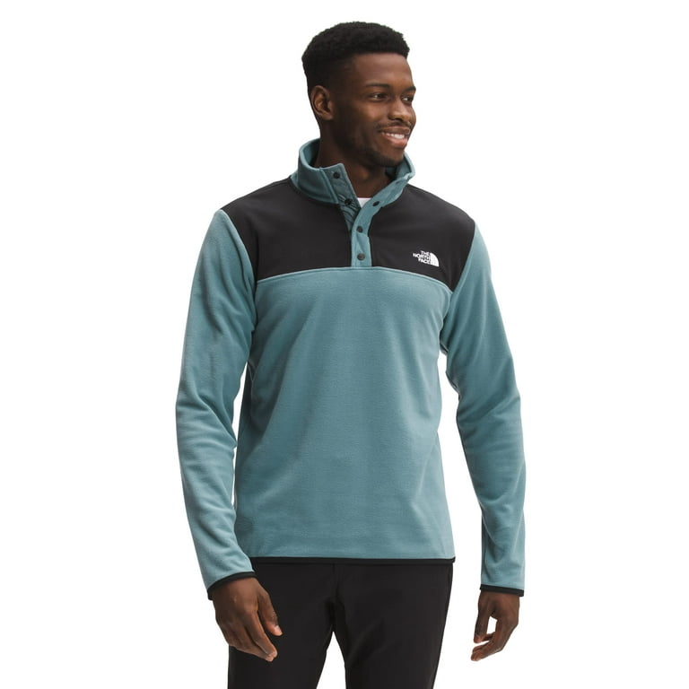 THE NORTH FACE Men s TKA Glacier Snap Neck Pullover Sweatshirt TNF Black Goblin Blue X Large Walmart