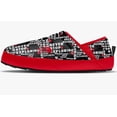 thumbnail image 1 of THE NORTH FACE Men's ThermoBall Traction Mule V, TNF Black Half Dome Tagline Toss/ Fiery Red, 9, 1 of 4
