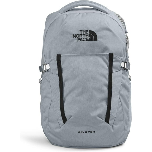 The North Face Pivoter Everyday Laptop Backpack - NPF, Mid Grey Dark Heather/TNF Black-NPF, One Size