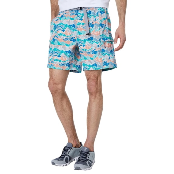 THE NORTH FACE Printed Class V 7" Belted Shorts Meld Grey Mountain Camo Print LG 7