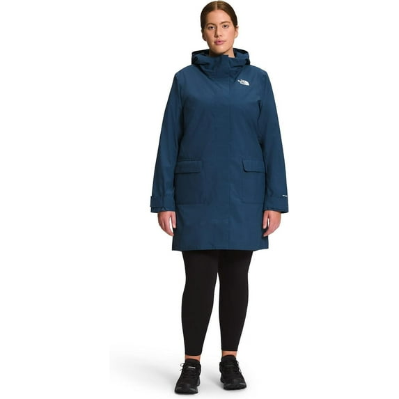 THE NORTH FACE Women's City Breeze Rain Parka II Standard and Plus Size, Shady Blue, XX-Large