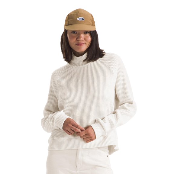 THE NORTH FACE Women's Long Sleeve Mock Neck Chabot, White Dune, X-Large