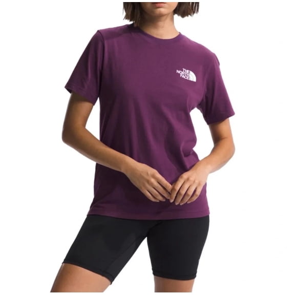 THE NORTH FACE Women's Short Sleeve Throwback 2.0 Tee Shirt Black Currant Purple S