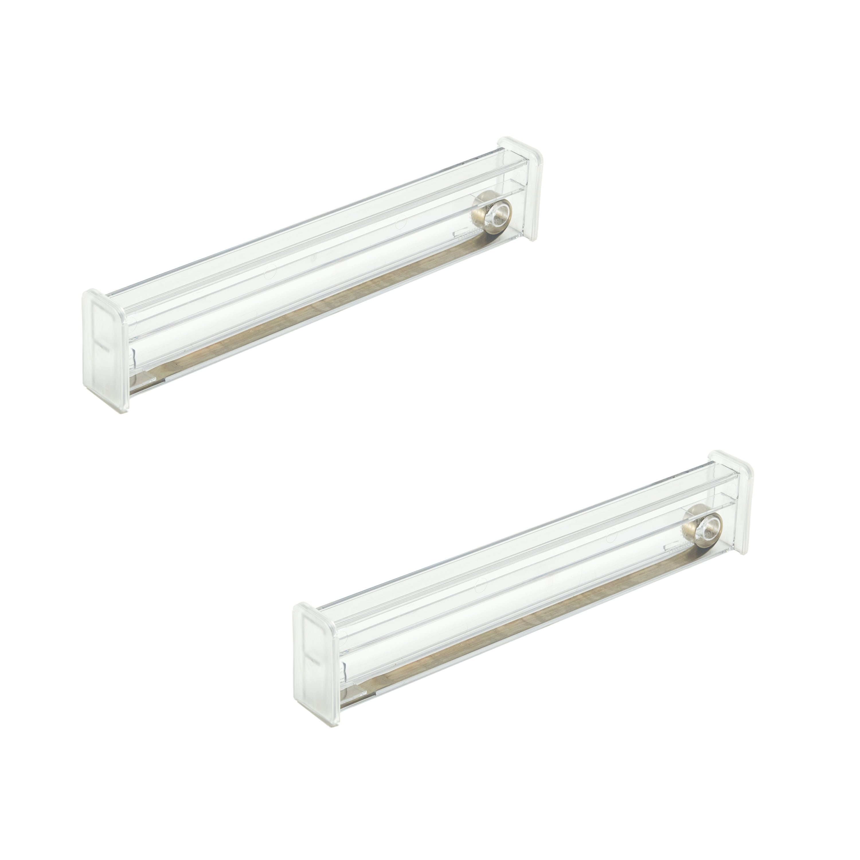 (2 Pack) The Home Edit Shallow Expandable Drawer Dividers for Kitchen 1.375" x 2.5" x 24", Clear Plastic