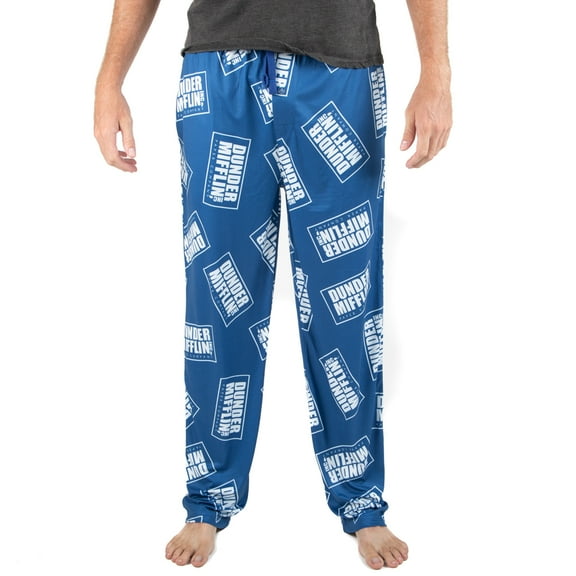 THE OFFICE Blue AOP Dunder Mifflin Sleep Pajama Pants-M