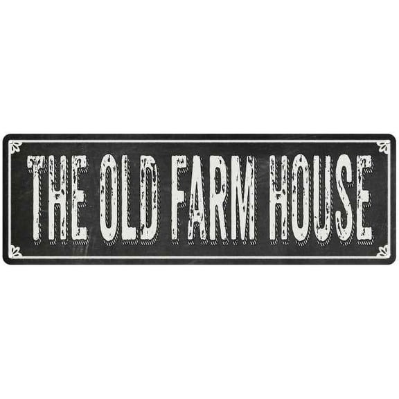 THE OLD FARM HOUSE Shabby Black Chalkboard Metal Sign 6x18 Decor 206180050076