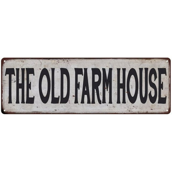 THE OLD FARM HOUSE Vintage Look Rustic 8x24 Metal Sign Chic Retro 108240035161