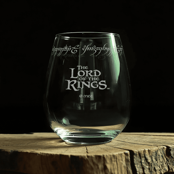 THE ONE RING Laser Engraved 17oz Stemless Wine Glass, Officially Licensed The Lord of the Rings Barware