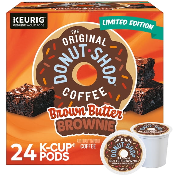 The Original Donut Shop, Brown Butter Brownie Flavored K-Cup Coffee Pods, 24 Count