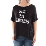 THE ORIGINAL RETRO BRAND Womens New 1401 Black Printed T-Shirt Top S B+B