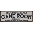 thumbnail image 1 of THE ORTEGA FAMILY Game Room Country Metal 8x24 Sign 108240042453, 1 of 1