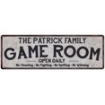 thumbnail image 1 of THE PATRICK FAMILY Game Room Country Metal 8x24 Sign 108240042726, 1 of 1
