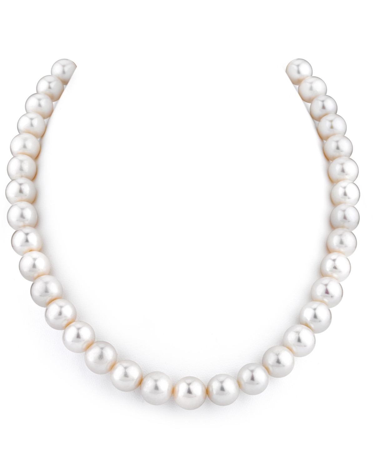 Natural 10-11mm White Freshwater Cultured Pearl Necklace - 18 Inch Choker With Hook Closure