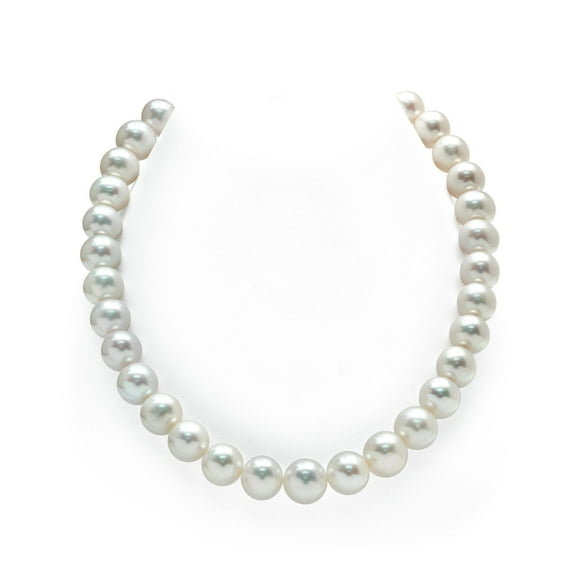 THE PEARL SOURCE 14K Gold 12-13mm AAA Quality White Freshwater Cultured Pearl Necklace for Women in 17" Princess Length