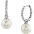 thumbnail image 1 of THE PEARL SOURCE 14K Gold 7-8mm AAAA Quality Round Genuine White Freshwater Cultured Pearl Via Earrings for Women, 1 of 1