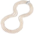 thumbnail image 1 of THE PEARL SOURCE 7.0-7.5mm AAAA Quality Triple Strand White Freshwater Cultured Pearl Necklace for Women in 16-17-18" Princess Length, 1 of 1