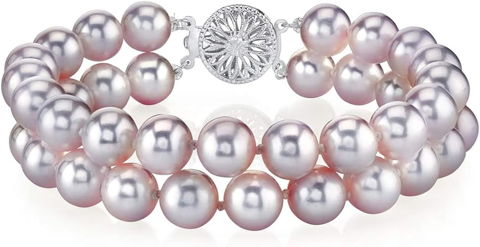 THE PEARL SOURCE Sterling Silver 7-8mm AAA Quality Round Pink Freshwat THE PEARL SOURCE Sterling Silver 6-7mm AAAA Quality Round