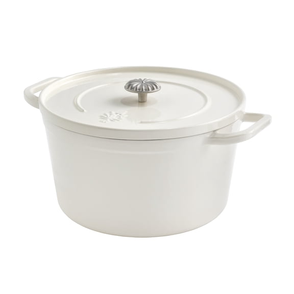 The Pioneer Woman 7-Quart Enameled Cast Iron Dutch Oven with Lid, Linen