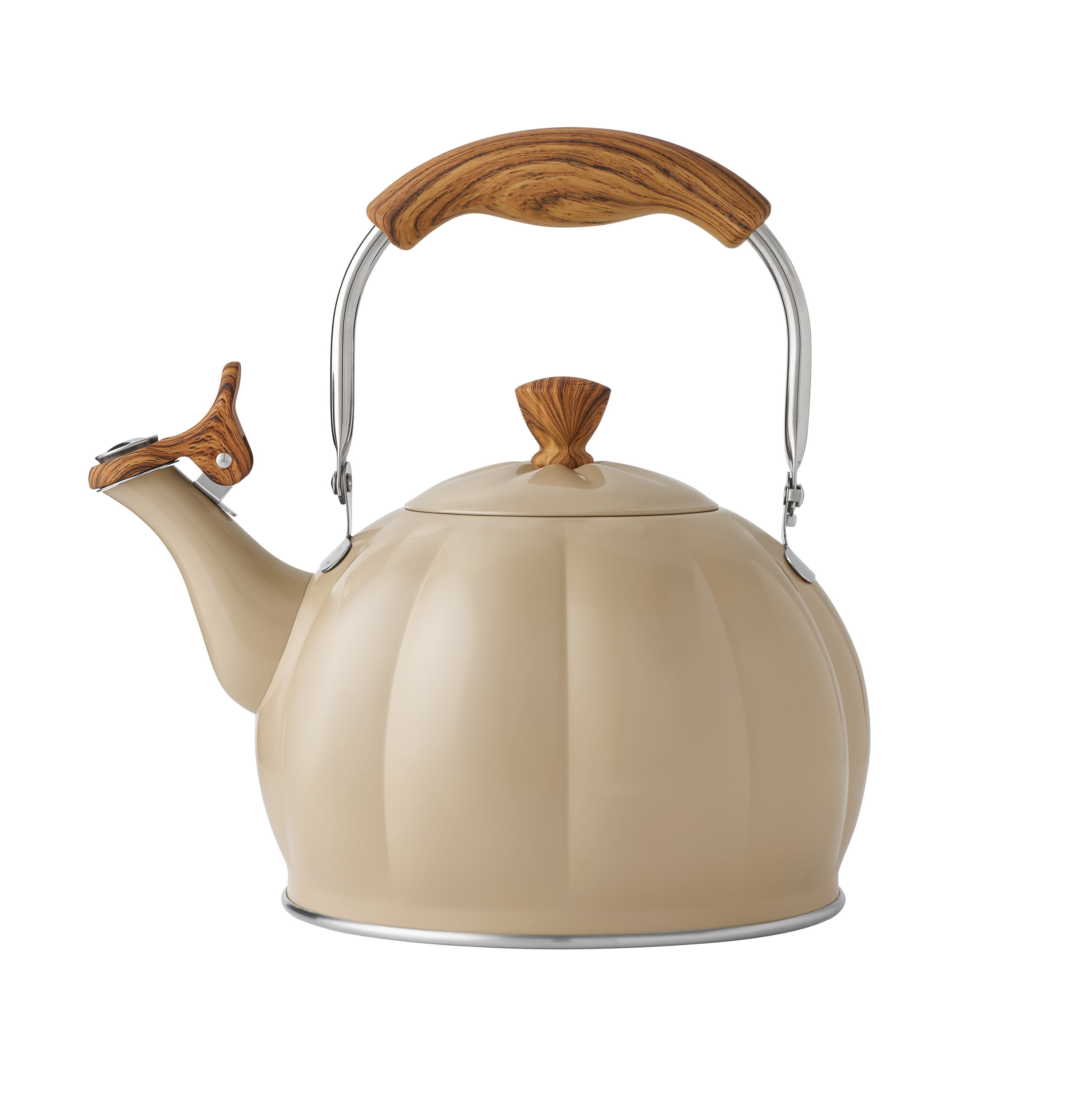 KETTLE ブラウン bonny The Pioneer Woman Taupe Pumpkin Whistling Tea Kettle with Lid
