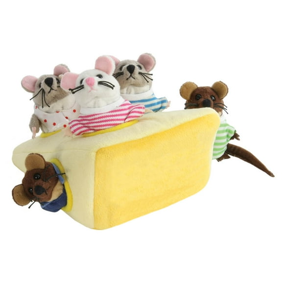 Hide-Away Mice in Cheese Finger Puppet Set : Mice in Cheese