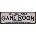 thumbnail image 1 of THE RICE FAMILY Game Room Country Metal 6x18 Sign 106180042040, 1 of 1
