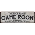 thumbnail image 1 of THE RICE FAMILY Gift Game Room Country Metal 6x18 Sign 206180042040, 1 of 1