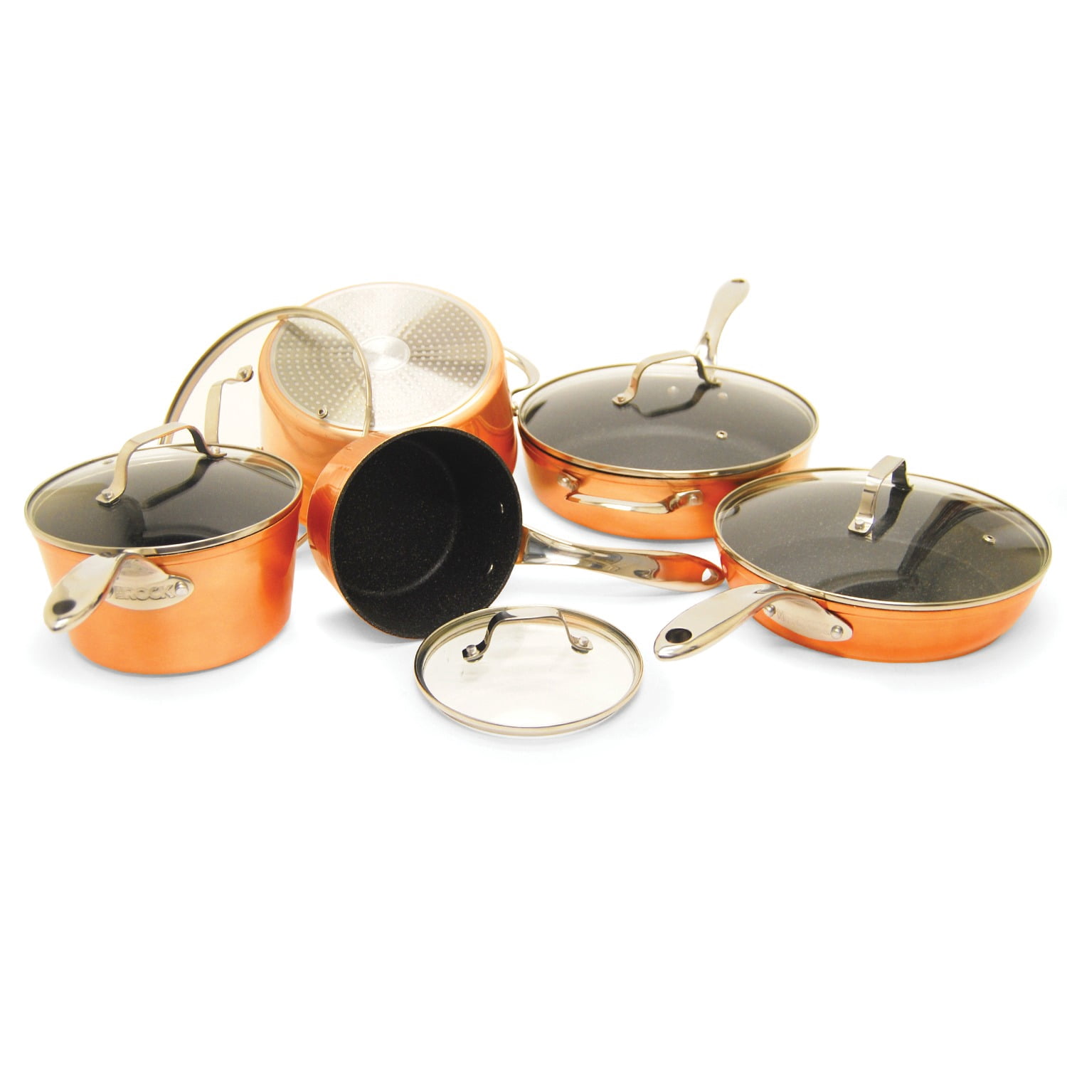 THE ROCK BY STARFRIT 10 PC Cookware Set Bonus 9.5" Copper Fry Pan