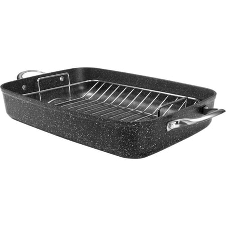 THE ROCK by Starfrit 17" Roaster with Rack & Stainless Steel Handles