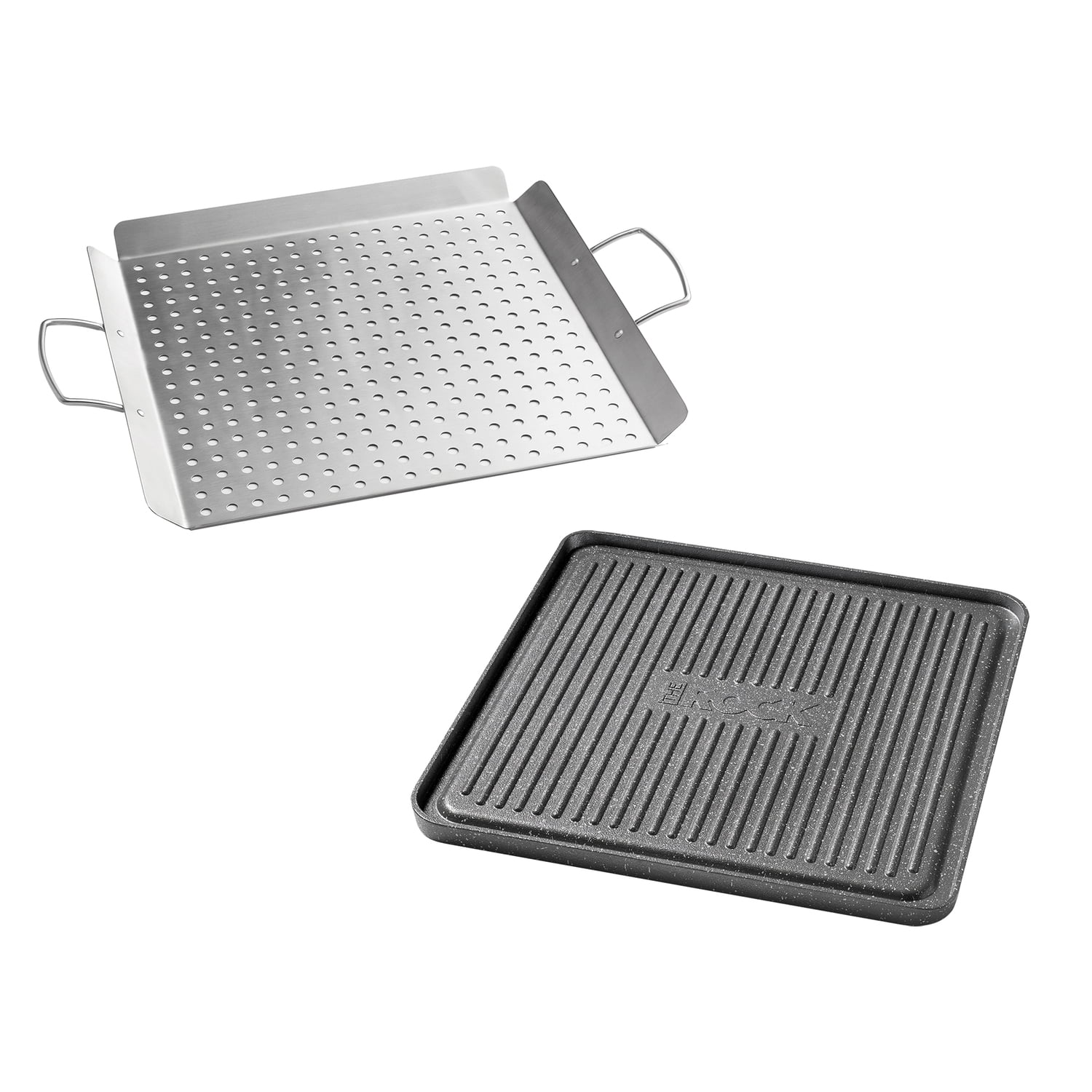 THE ROCK by Starfrit BBQ Grill and Griddle Set, 2 Pieces, 034630004