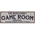 thumbnail image 1 of THE ROSS FAMILY Game Room Country Metal 6x18 Sign 106180042030, 1 of 1