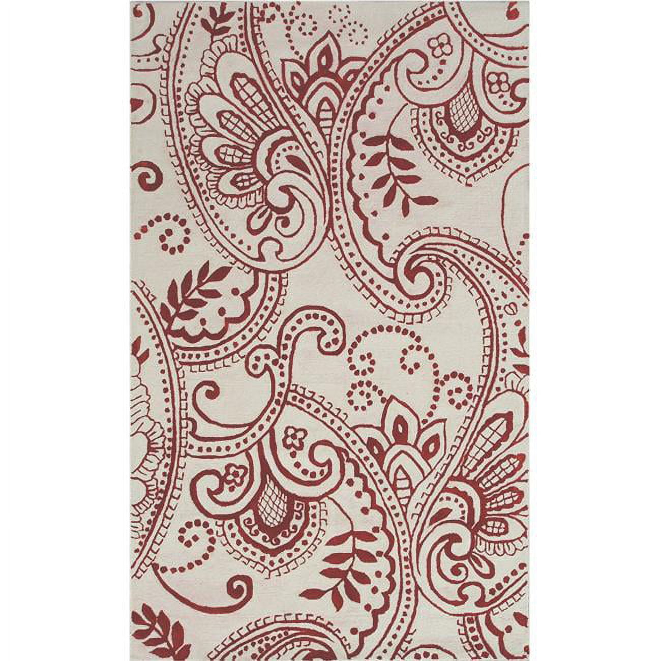THE RUG MARKET 60004S Maison Delhi White and Red Area Rug