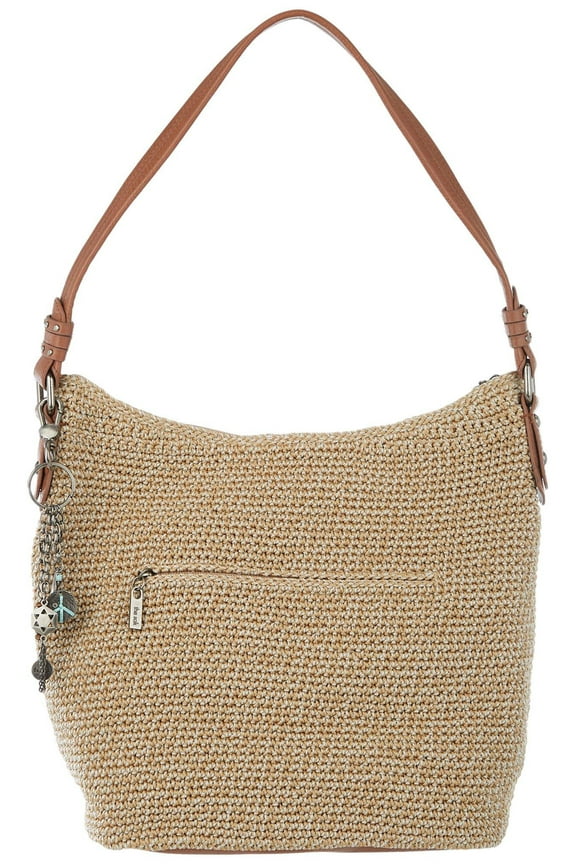 Sequoia Hand Crochet Solid Hobo Handbag One Size Beige variegated