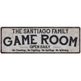 thumbnail image 1 of THE SANTIAGO FAMILY Game Room Country Metal 8x24 Sign 108240042861, 1 of 1