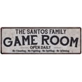 thumbnail image 1 of THE SANTOS FAMILY Game Room Country Metal 6x18 Sign 106180042449, 1 of 1