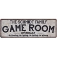 thumbnail image 1 of THE SCHMIDT FAMILY Game Room Country Metal 6x18 Sign 106180042652, 1 of 1