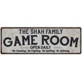 thumbnail image 1 of THE SHAH FAMILY Game Room Country Metal 6x18 Sign 106180042127, 1 of 1