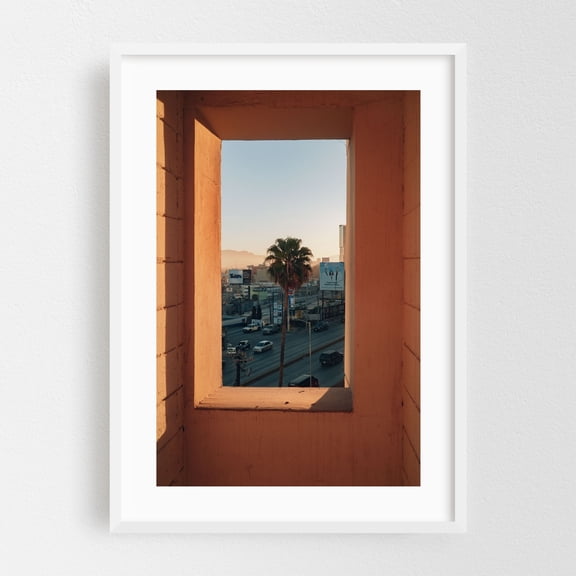 THE STAIRWELLS OF TIJUANA - Tijuana Baja California Mexico Photography Cityscape Palm Tree Sunset Architecture Street Photography Minimalist White Framed Wall Art Print 16 x 24 inches