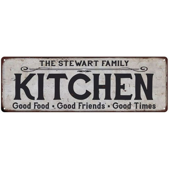 THE STEWART FAMILY KITCHEN Chic Metal Sign 6x18 106180039055