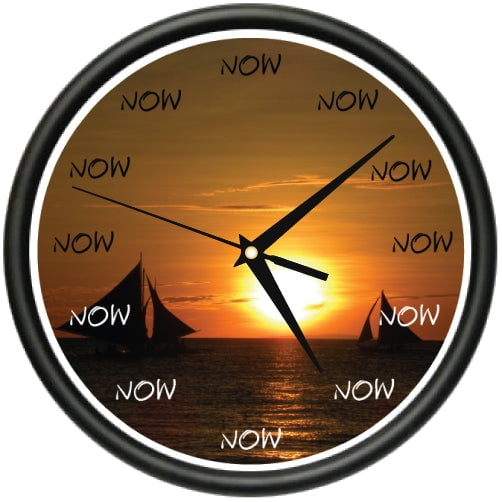 THE TIME IS NOW Wall Clock boats sailboat captain marina dock sailing boat gift