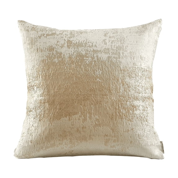THE-TINOART Modern Luxury Champagne Gold Jacquard & Velvet Throw Pillow Cover 20x20 Inch Set of 1 Abstract Decorative Cushion Cover with Metallic Gold Foil for Sofa Couch Bedroom Living Room