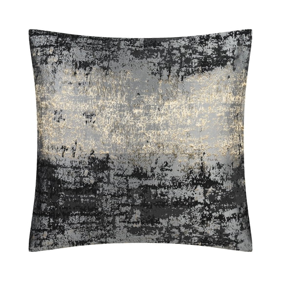 THE-TINOART Abstract Boho Raised Jacquard Throw Pillow Cover 20x20 Inch Set of 1 Black with Gold Metallic Velvet Decorative Couch Cover for Sofa Cushion Bedroom Living Room