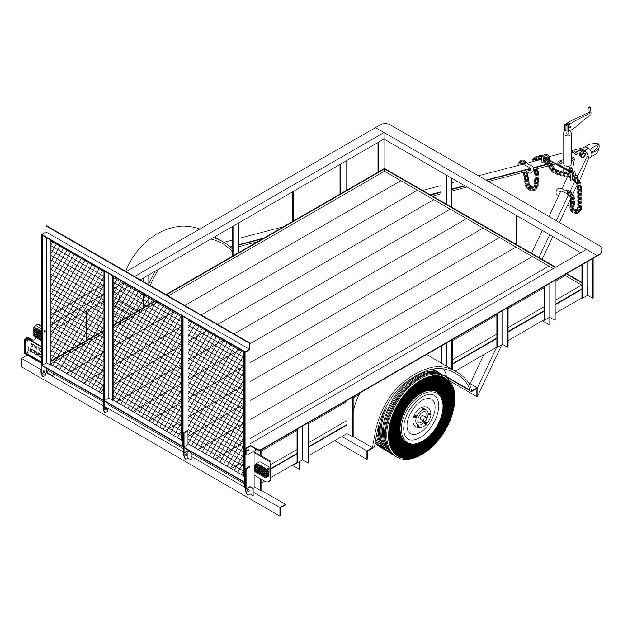 1110 - 6' x 10' Single Axle 3.5K Utility Trailer DIY Master Plan - 14 ...