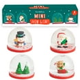 THE TWIDDLERS 4 Mini Christmas Snow Globes, 5cm Assorted Xmas