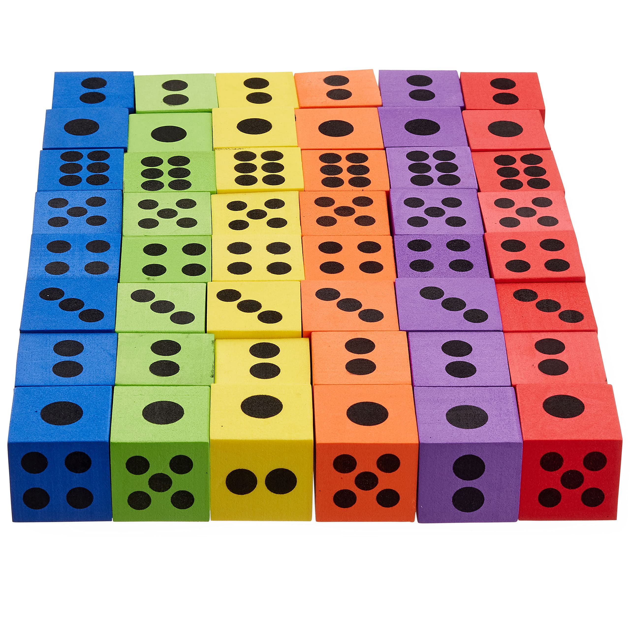 THE TWIDDLERS 48 Large Foam Dice Set, 1.5 Inch - Colorful & Educational ...