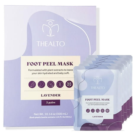 THEALTO Foot Peel Mask - 5 Pairs - Lavender