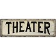 thumbnail image 1 of THEATER Farmhouse Style Wood Look Sign Gift 8x24 Metal Decor 108240028284, 1 of 1