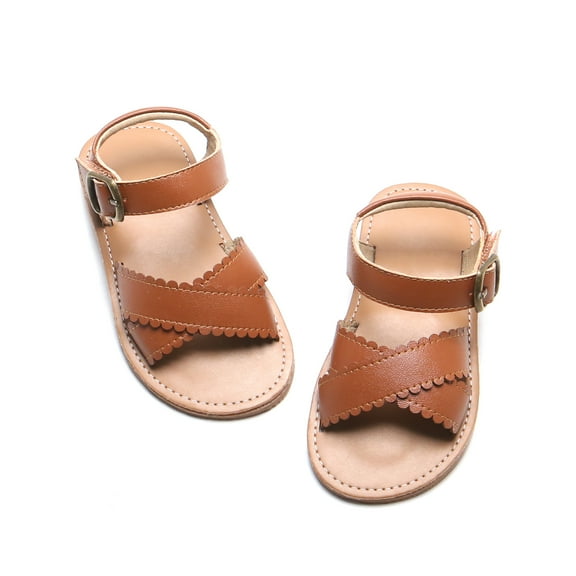 THEE BRON Girls Sandals-Toddler Kids Dress Open Toe Summer Sandals(6-12M)