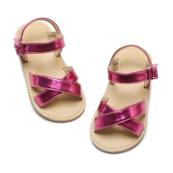 THEE BRON Girls Sandals-Toddler Kids Dress Open Toe Summer Sandals(6-12M)