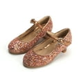 thumbnail image 1 of THEE BRON Toddler Flower Girl Gold Giltter High Heels Princess Dress Shoes, 1 of 6