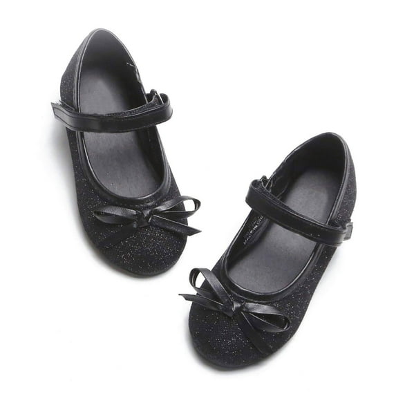 THEE BRON Toddler Girl Mary Jane Party Princess Wedding Dress Shoes(708-Black,10M)